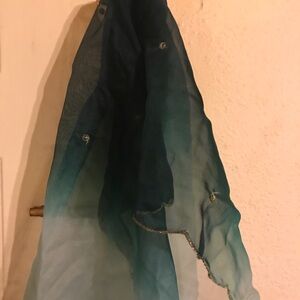 Blue and Green Wrap with Sheer Elegance